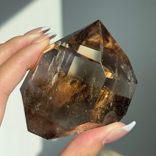 Dark Smoky Quartz Polished Freeform w/ Phantoms (EXTRA GRADE) #7