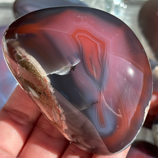 Mozambique Strawberry Agate Freeform Palm #35