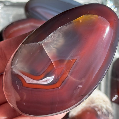 Mozambique Strawberry Agate Freeform Palm #43