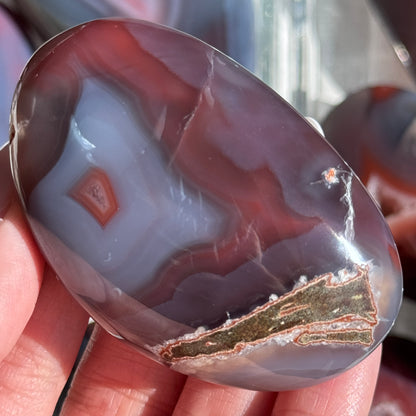 Mozambique Strawberry Agate Freeform Palm #12