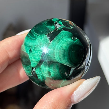 Chatoyant Malachite Sphere #1