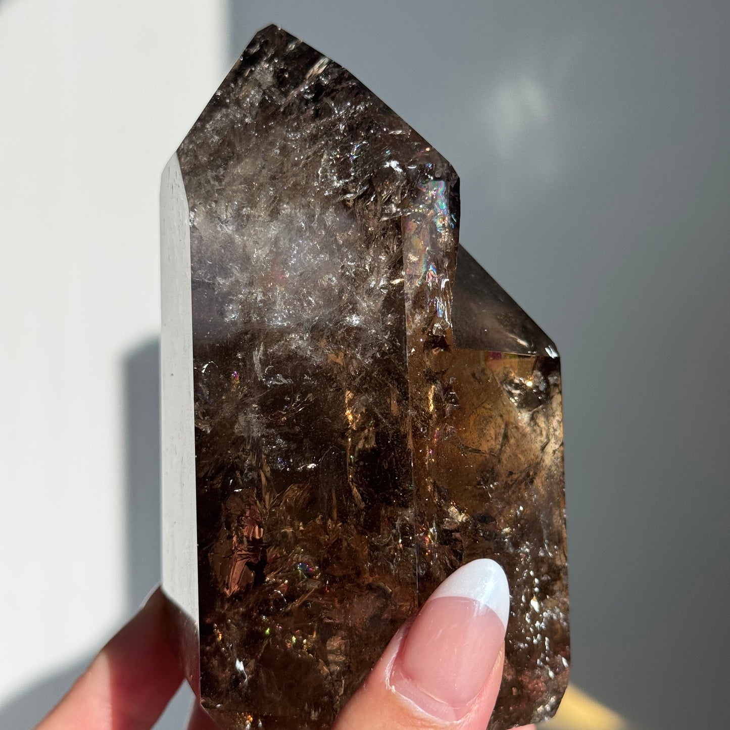 Smoky Quartz Semi-Polished Double Point Tower (EXTRA GRADE)