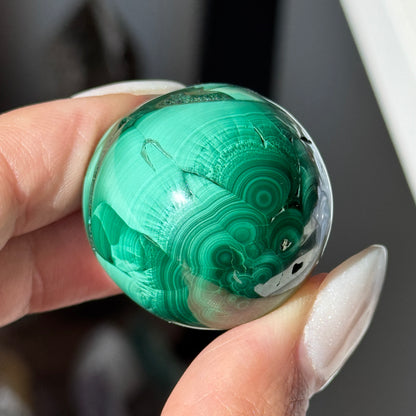 Chatoyant Malachite Sphere #3