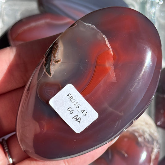 Mozambique Strawberry Agate Freeform Palm #43