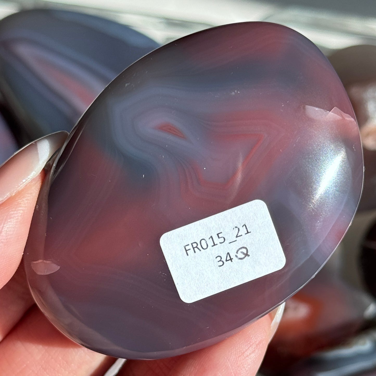 Mozambique Strawberry Agate Freeform Palm #21