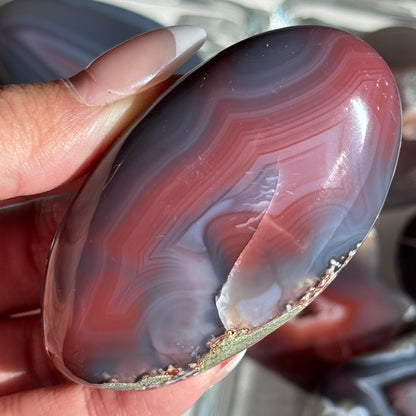 Mozambique Strawberry Agate Freeform Palm #36