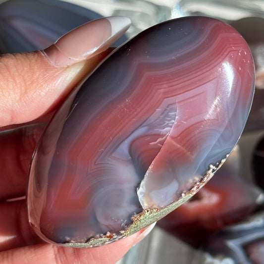 Mozambique Strawberry Agate Freeform Palm #36