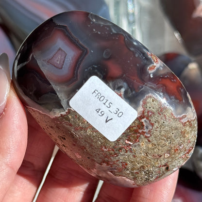 Mozambique Strawberry Agate Freeform Palm #30
