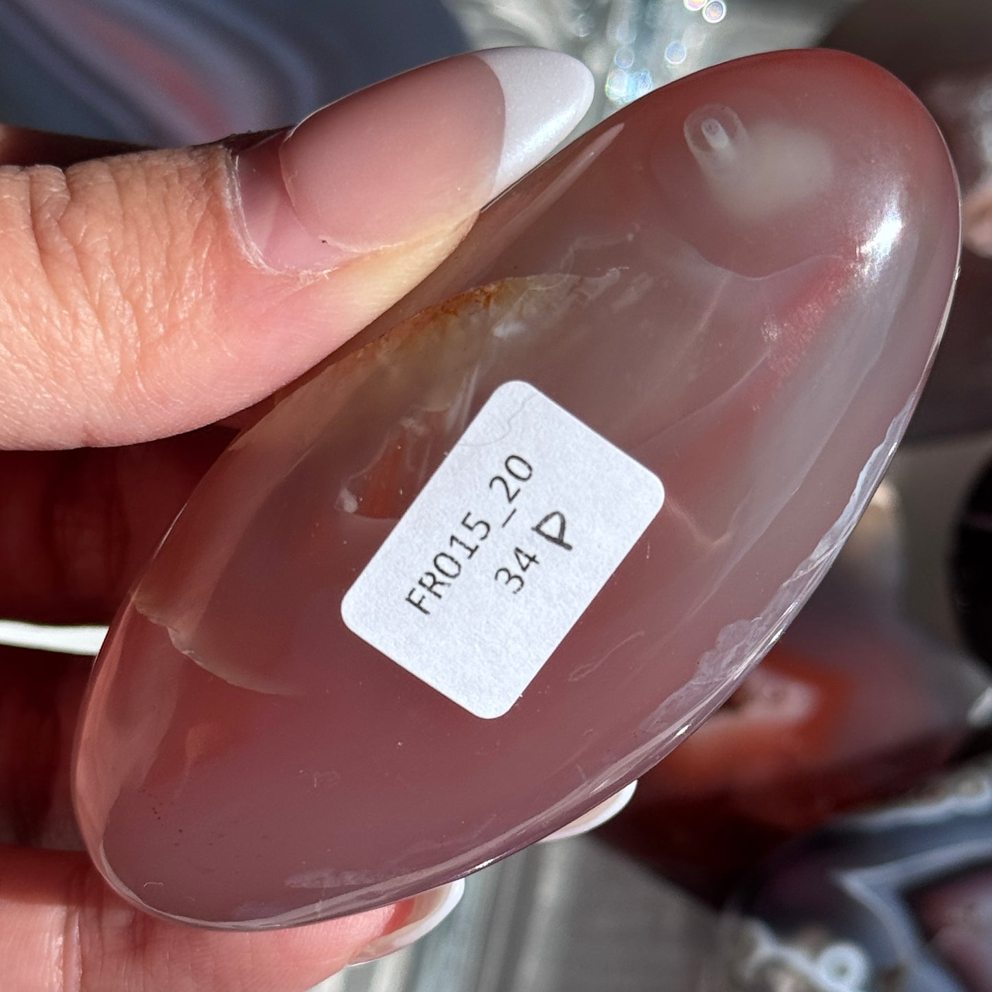 Mozambique Strawberry Agate Freeform Palm #20