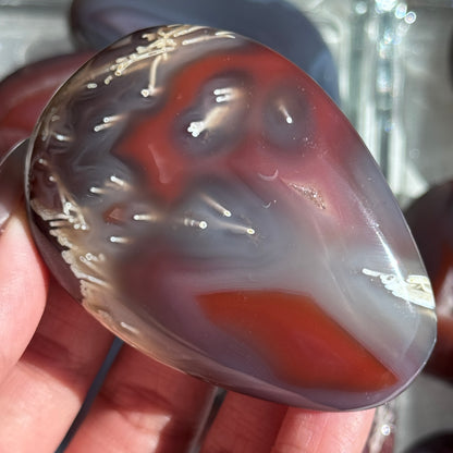 Mozambique Strawberry Agate Freeform Palm #40