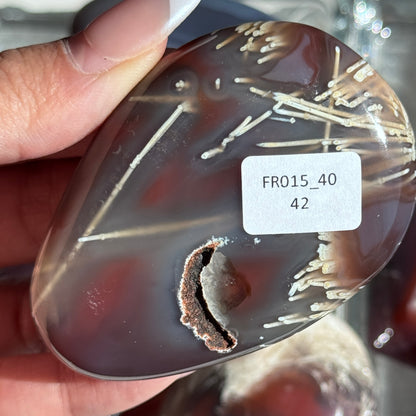 Mozambique Strawberry Agate Freeform Palm #40