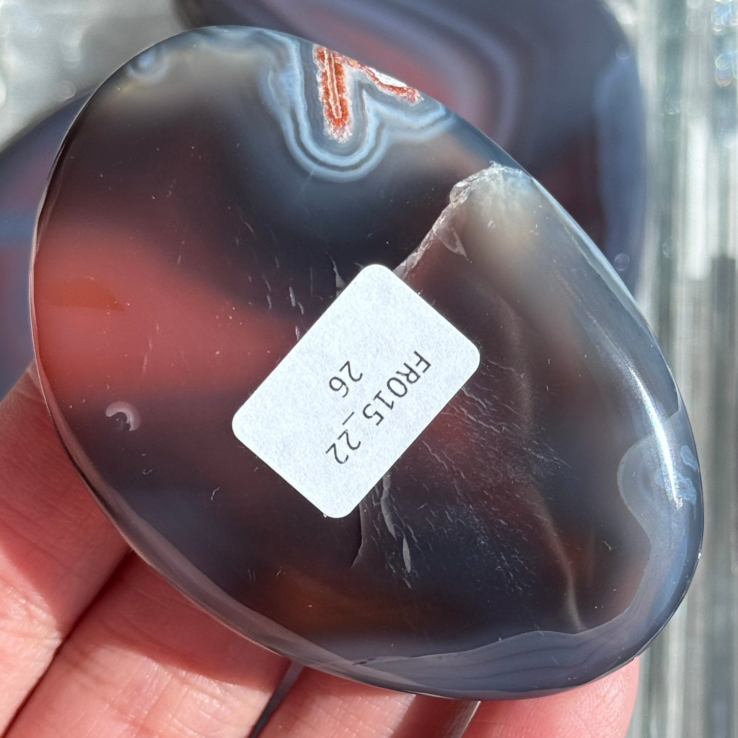 Mozambique Strawberry Agate Freeform Palm #22