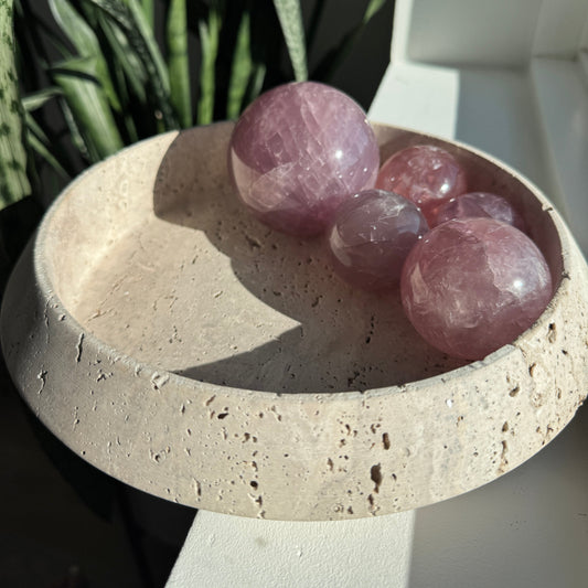 XL Travertine Round Bowl