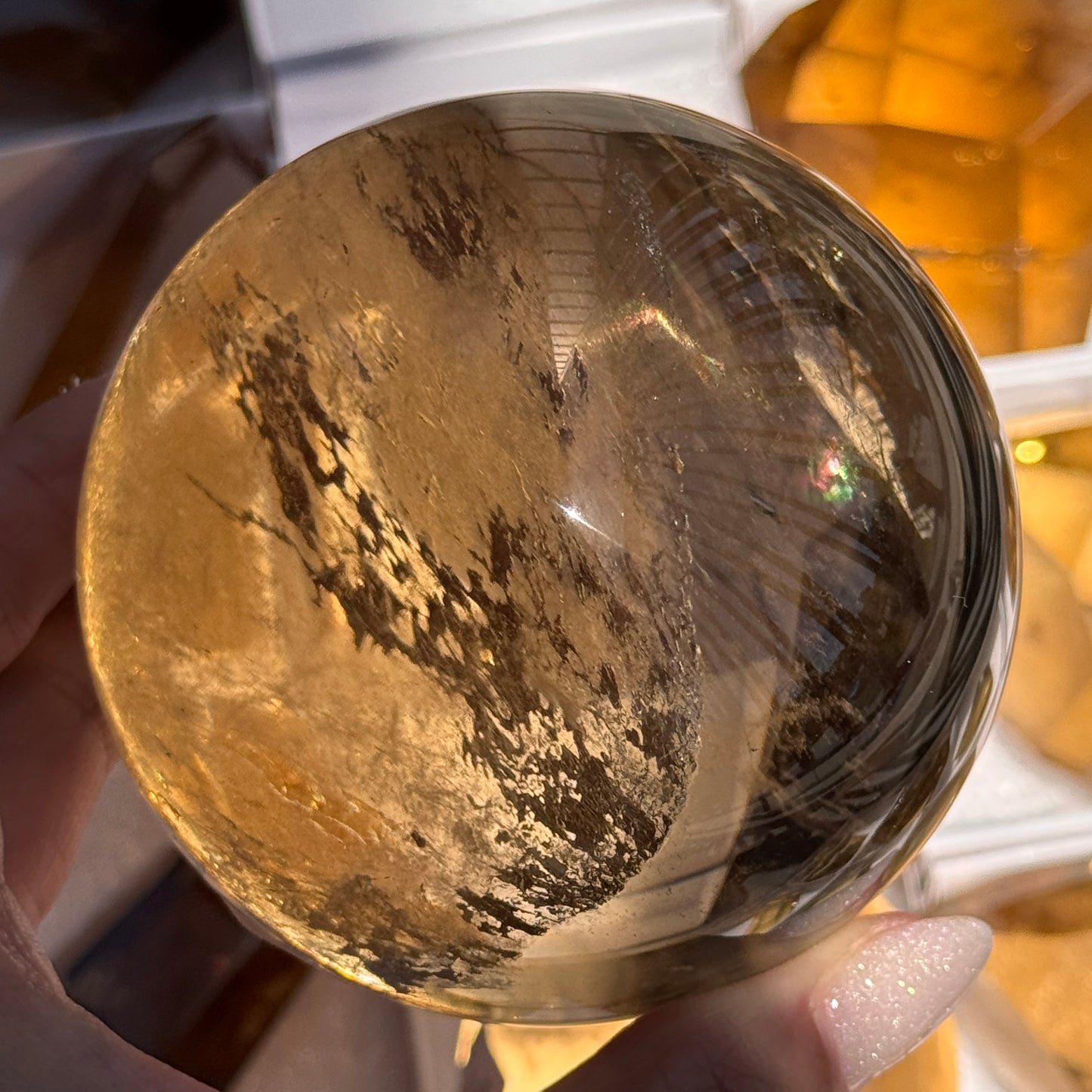 brazilian citrine sphere large citrine sphere