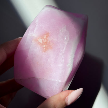 pink aragonite freeform