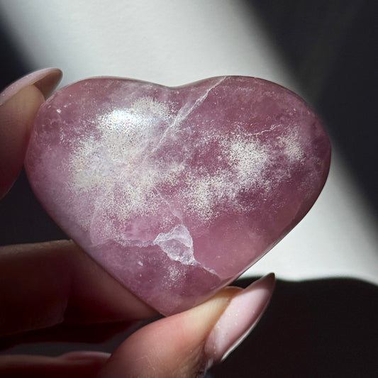 pink aragonite heart