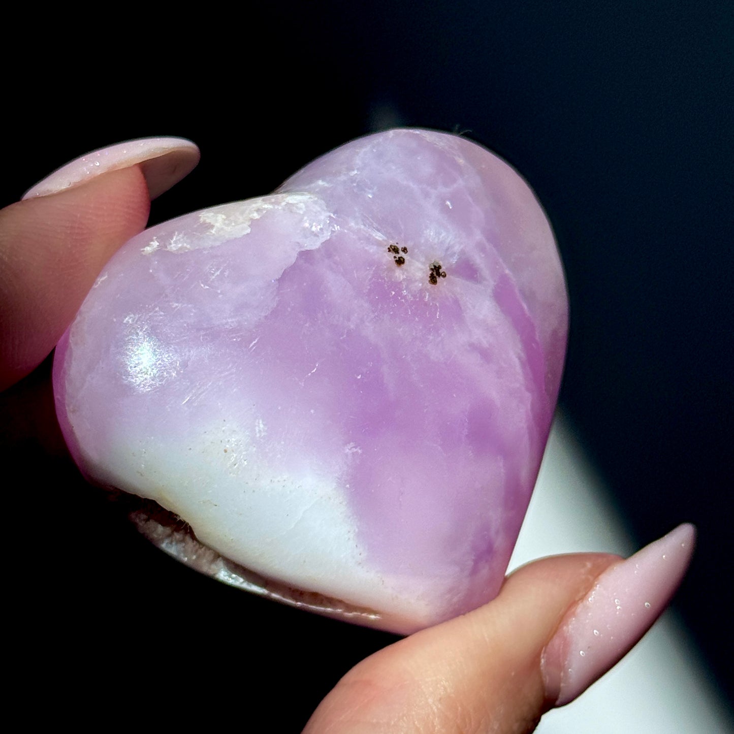 pink aragonite heart