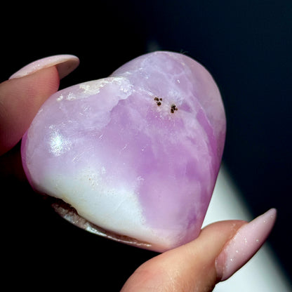 pink aragonite heart