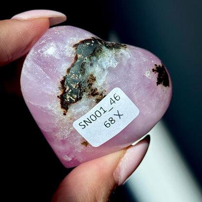 pink aragonite heart