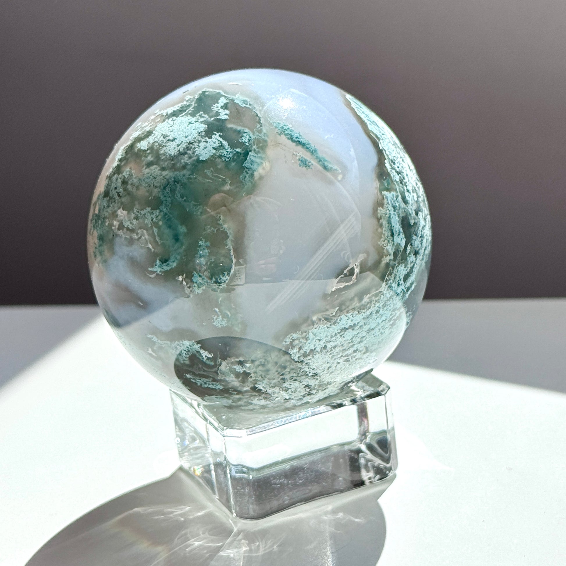 moss agate sphere green crystal sphere