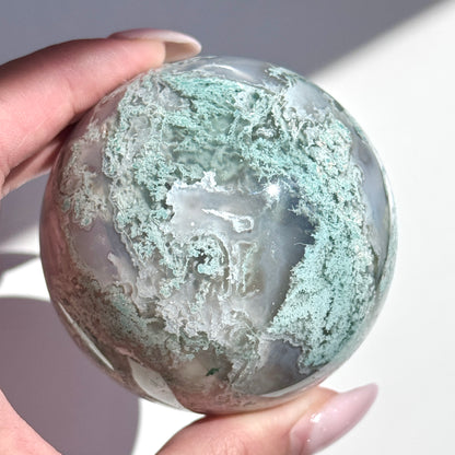 moss agate sphere green crystal sphere