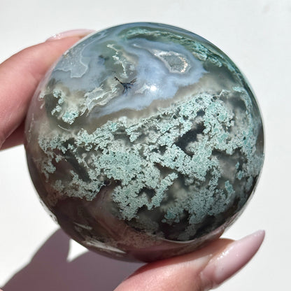 moss agate sphere green crystal sphere