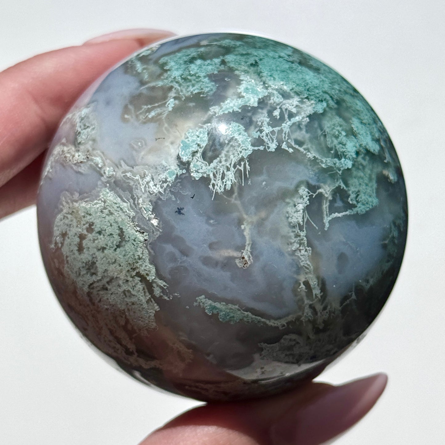 moss agate sphere green crystal sphere