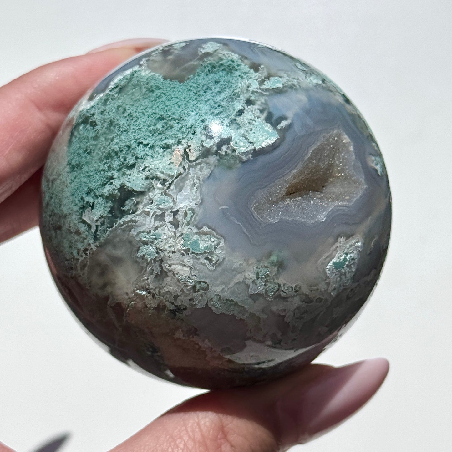 moss agate sphere green crystal sphere
