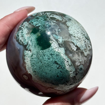 moss agate sphere green crystal sphere