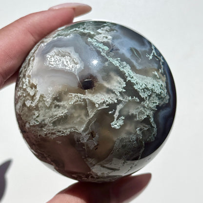moss agate sphere green crystal sphere