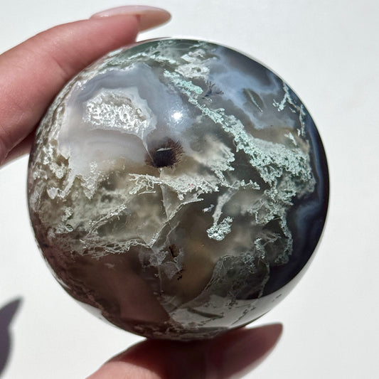 moss agate sphere green crystal sphere