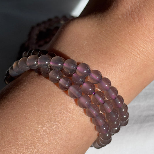 Purple Chalcedony 3 Wrap Bracelets