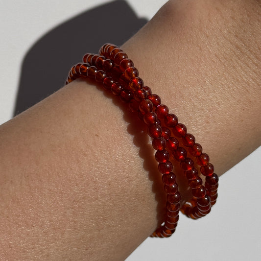 Spessartine Garnet 3 Wrap Bracelets