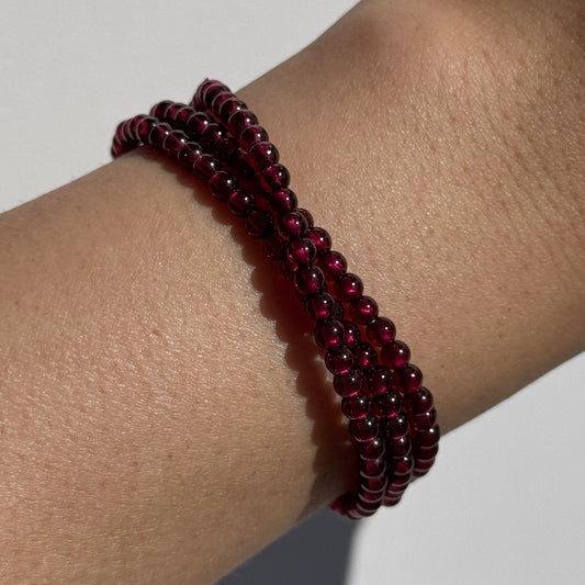 Garnet 3 Wrap Bracelets