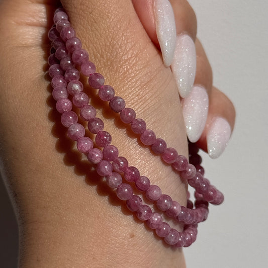 Pink Tourmaline 3 Wrap Bracelets