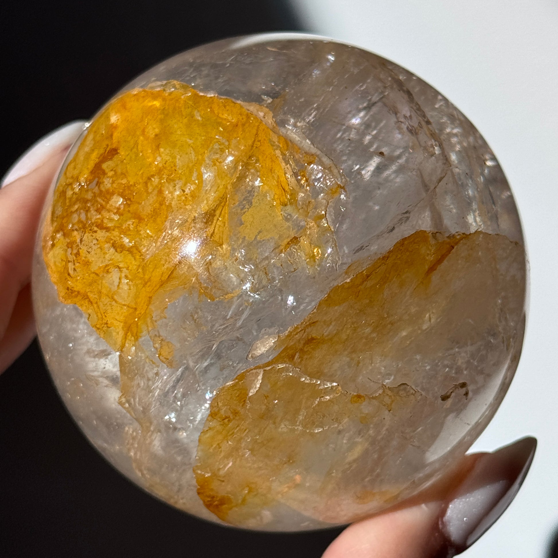 golden healer yellow hematite quartz sphere