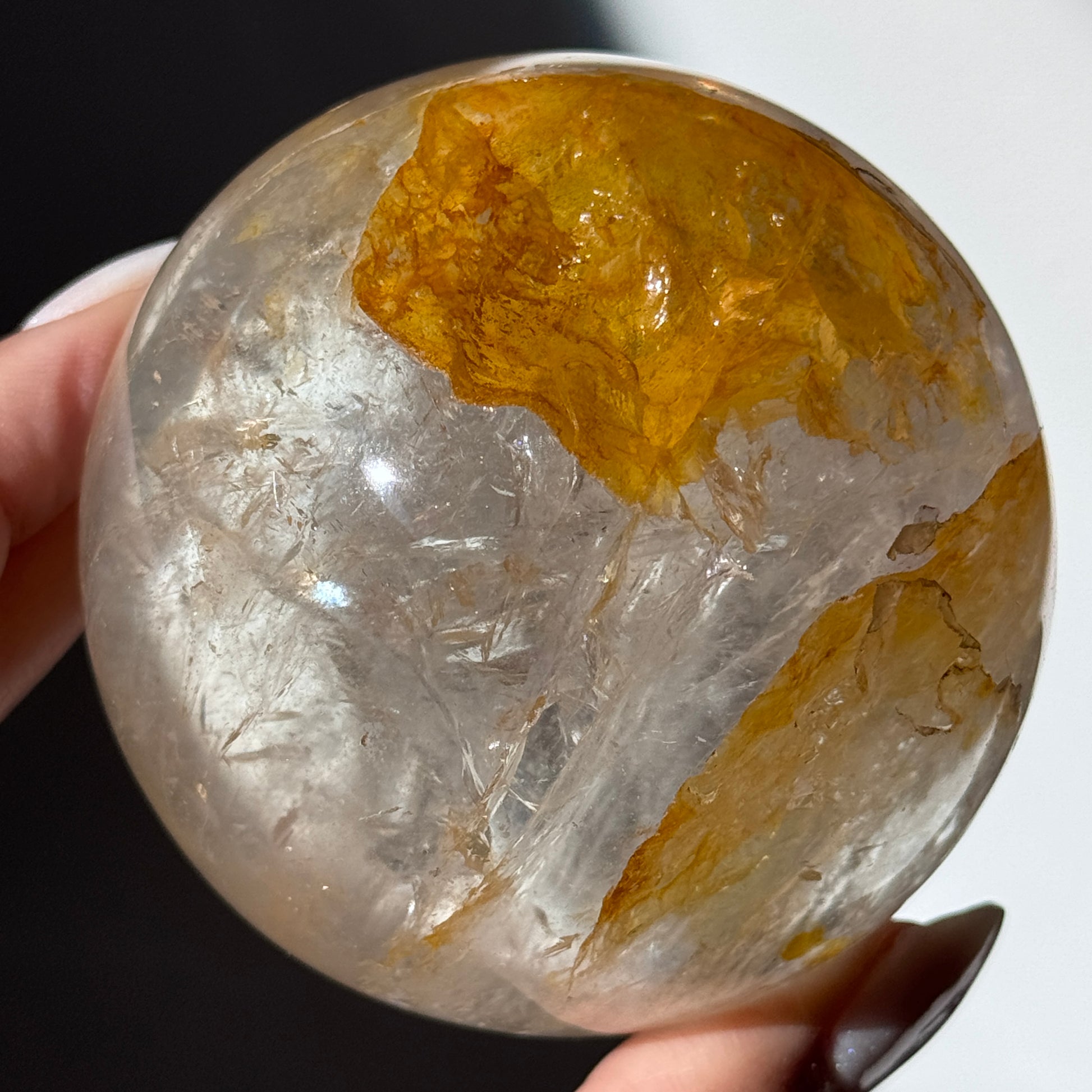 golden healer yellow hematite quartz sphere