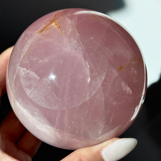 Star Rose Quartz Golden Healer Sphere #8