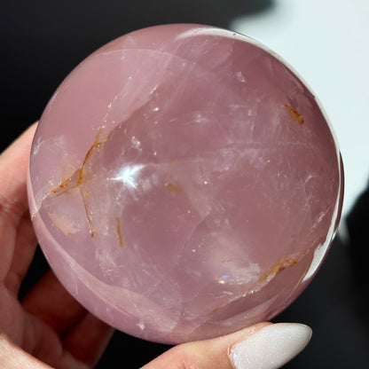 Star Rose Quartz Golden Healer Sphere #8