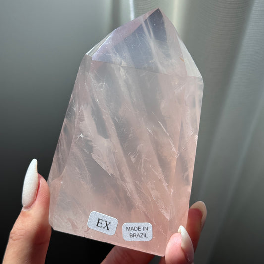 gem rose quartz tower extra grade rose quartz tower girasol quartz