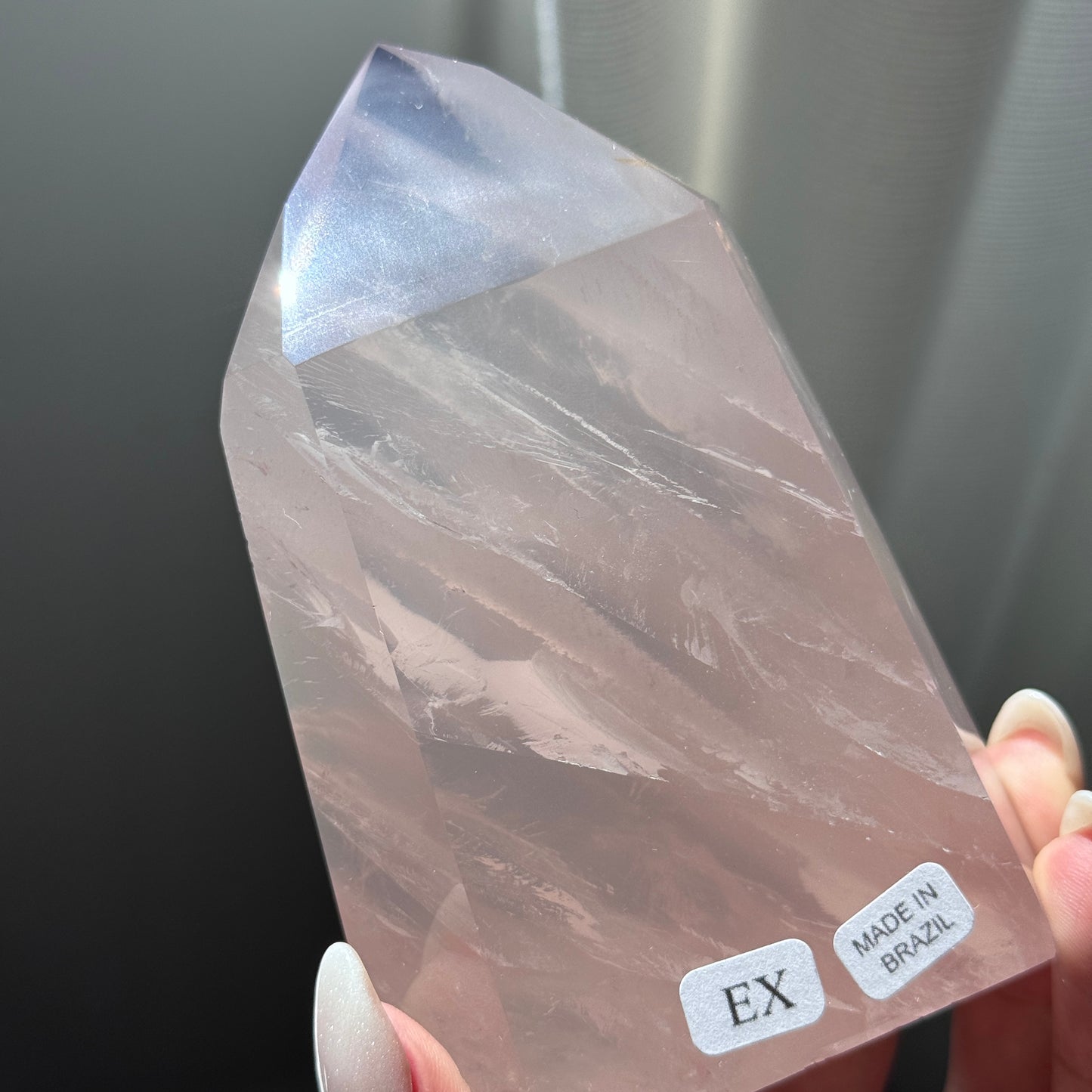 gem rose quartz tower extra grade rose quartz tower girasol quartz