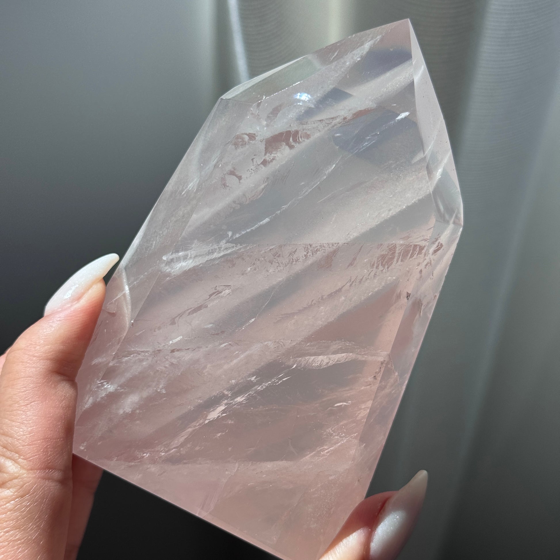 gem rose quartz tower extra grade rose quartz tower girasol quartz