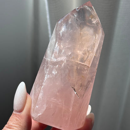 gem rose quartz tower extra grade rose quartz tower girasol quartz