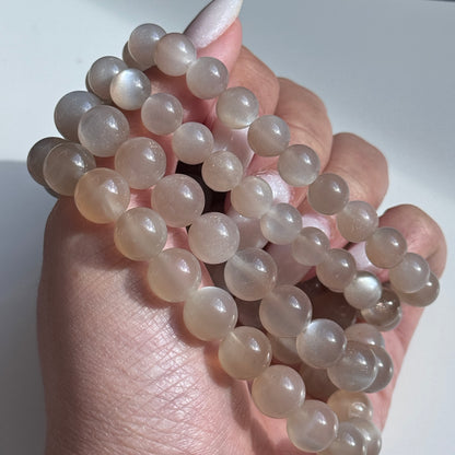 high quality beige moonstone bracelets crystal bead bracelets