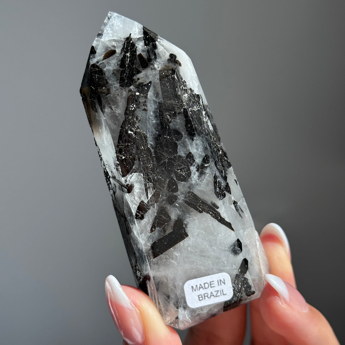 TOURMALINE IN QUARTZ CRYSTAL TOWER