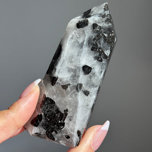 TOURMALINE IN QUARTZ CRYSTAL TOWER