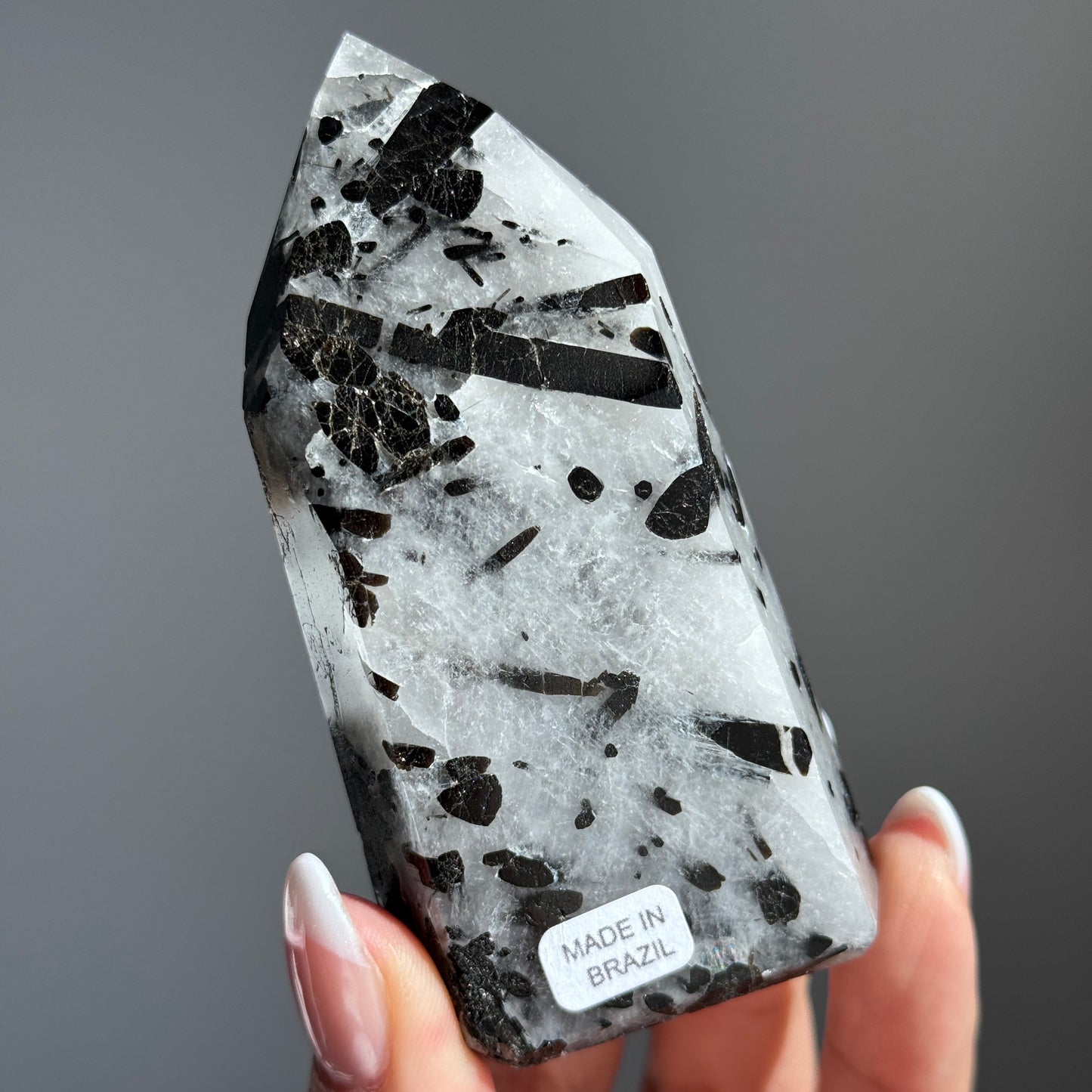 TOURMALINE IN QUARTZ CRYSTAL TOWER