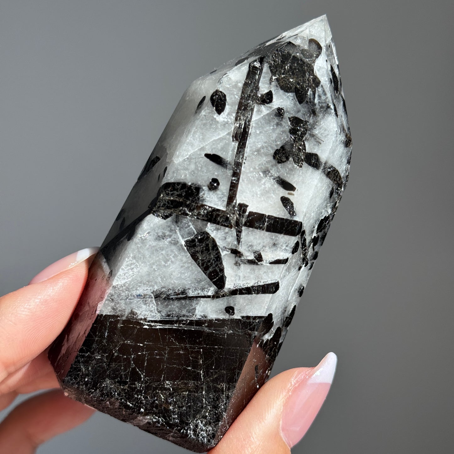 TOURMALINE IN QUARTZ CRYSTAL TOWER