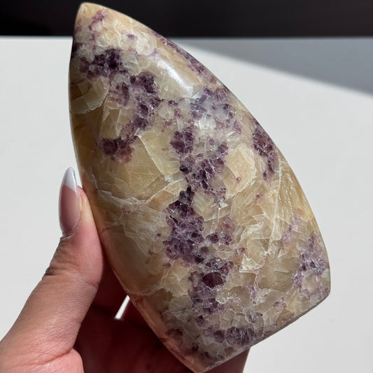 Yellow Calcite w/ Anhydrite Flame #3