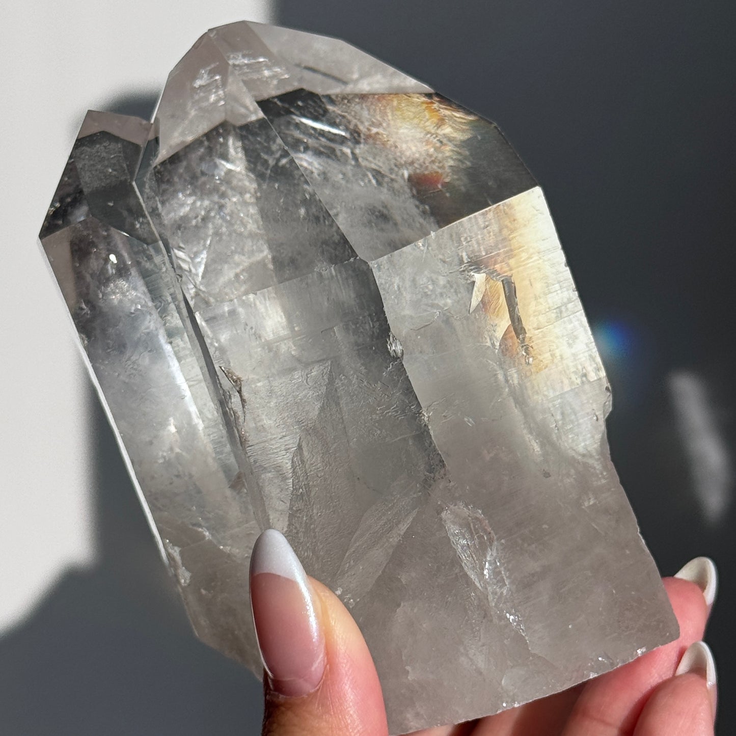 Double Point Clear Quartz Semi-polished Tower #8